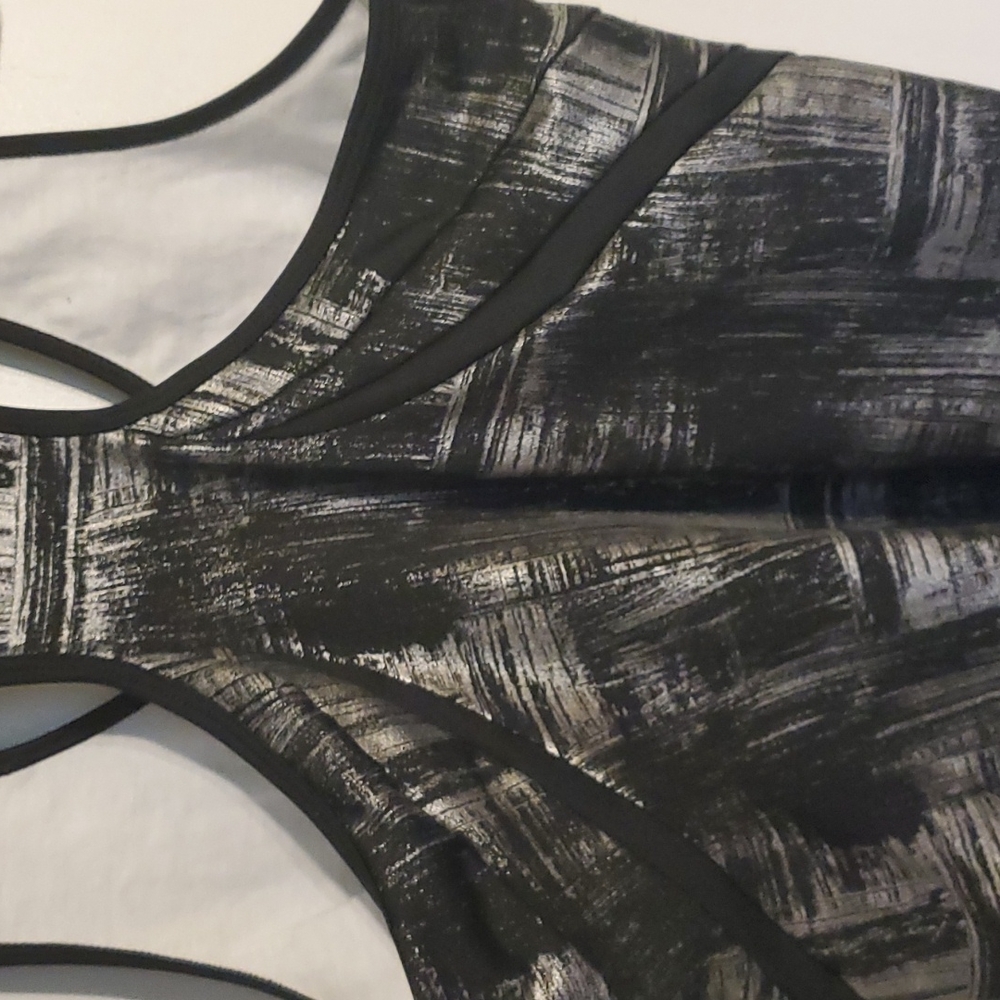 Fila women's M black & silver activewear tank top - Picture 5 of 7
